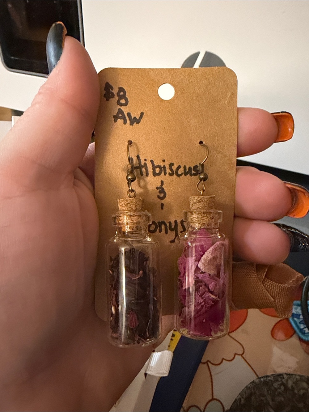 Accessory Earrings in Small Glass Vials